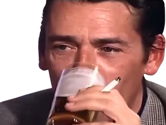 brel jacques fume bois marlou biere belge homme tradi pensif reveur musicien philosophe cigarette pinte