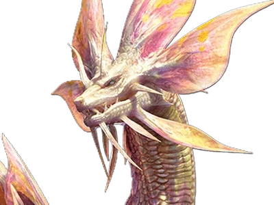 mizutsune tamamitsune monster hunter mh leviathan renard eau bulles creature elegante gracieuse yeux-bleus ecailles-roses 4eme-generation