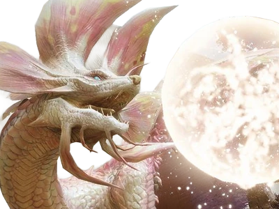 mizutsune tamamitsune monster hunter mh leviathan renard eau bulles creature elegante gracieuse yeux-bleus ecailles-roses 4eme-generation