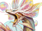 mizutsune-tamamitsune-monster-hunter-mh-leviathan-renard-eau-bulles-creature-elegante-gracieuse-yeux-bleus-ecailles-roses-4eme-generation