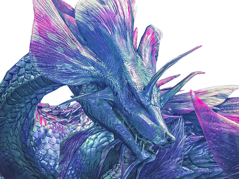 mizutsune tamamitsune monster hunter mh leviathan renard eau bulles creature elegante gracieuse yeux-bleus ecailles-roses 4eme-generation