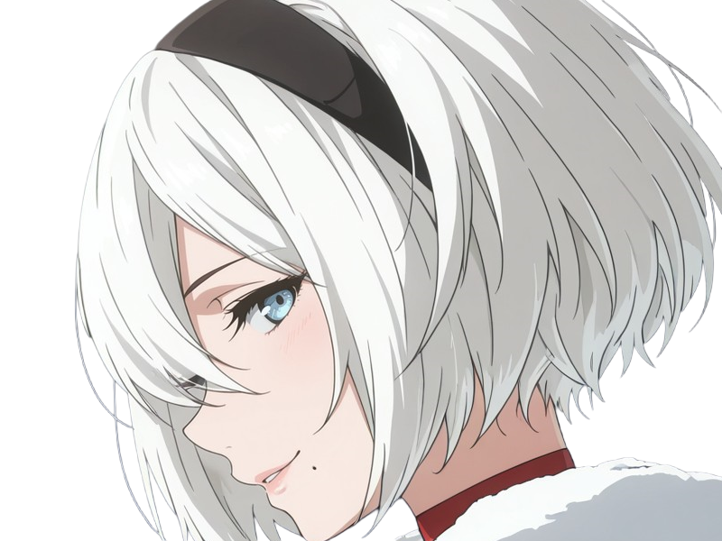 Sticker 2b moupe sans bandeau nier automata morgane waifu robot androide par Dark-63