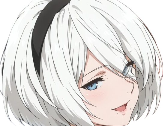 Sticker 2b moupe sans bandeau nier automata morgane waifu robot androide par Dark-63