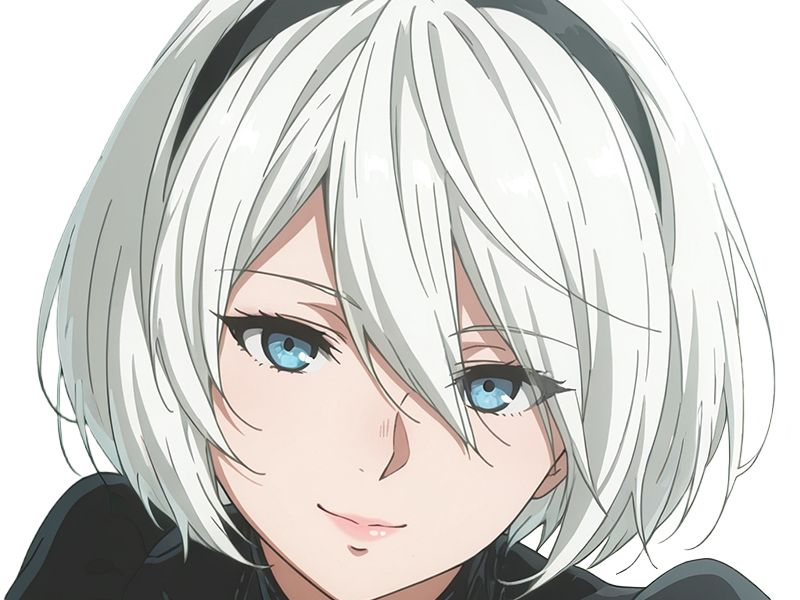 Sticker 2b moupe sans bandeau nier automata morgane waifu robot androide par Dark-63