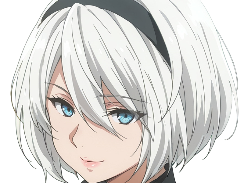Sticker 2b moupe sans bandeau nier automata morgane waifu robot androide par Dark-63