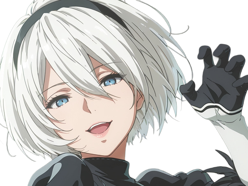Sticker 2b moupe sans bandeau nier automata morgane waifu robot androide par Dark-63