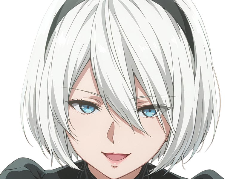 Sticker 2b moupe sans bandeau nier automata morgane waifu robot androide par Dark-63
