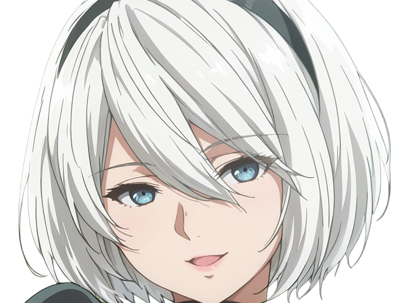 Sticker 2b moupe sans bandeau nier automata morgane waifu robot androide par Dark-63