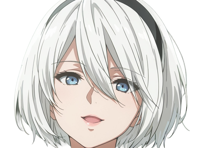 Sticker 2b moupe sans bandeau nier automata morgane waifu robot androide par Dark-63