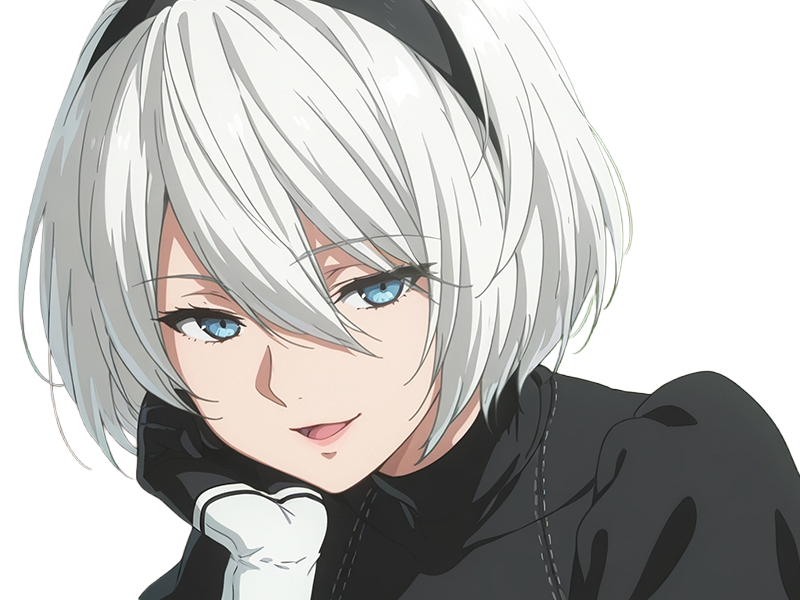 Sticker 2b moupe sans bandeau nier automata morgane waifu robot androide par Dark-63