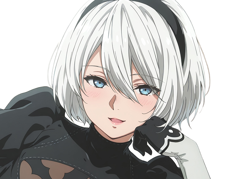 Sticker 2b moupe sans bandeau nier automata morgane waifu robot androide par Dark-63