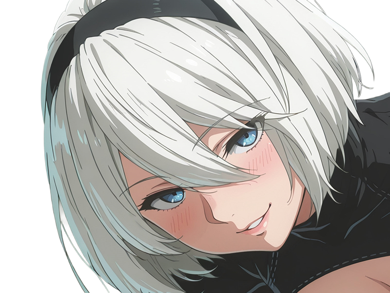 Sticker 2b moupe sans bandeau nier automata morgane waifu robot androide par Dark-63