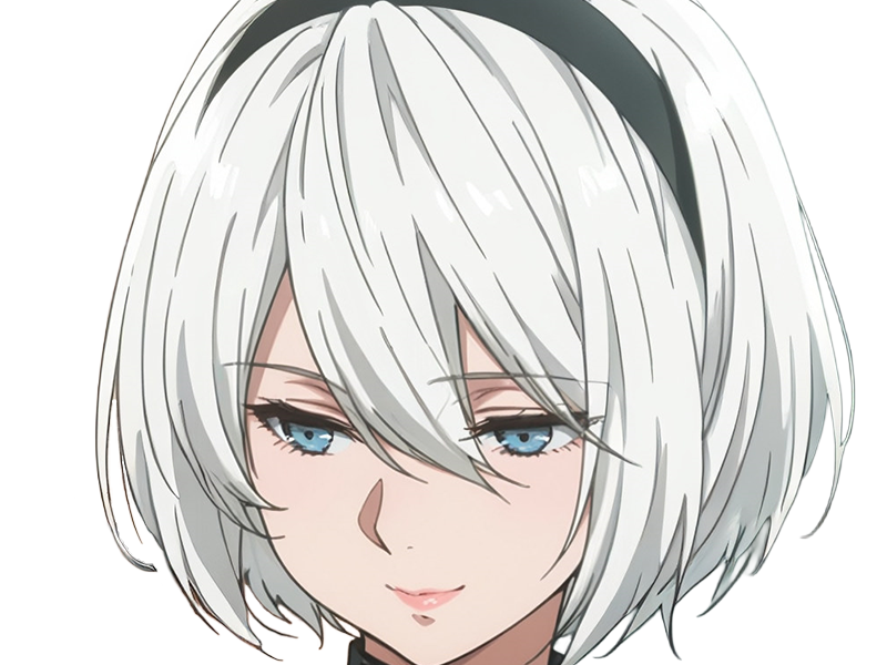Sticker 2b moupe sans bandeau nier automata morgane waifu robot androide par Dark-63