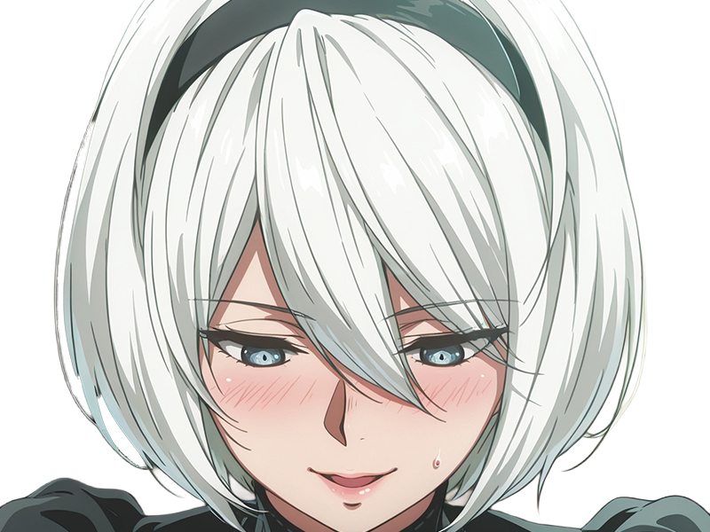 Sticker 2b moupe sans bandeau nier automata morgane waifu robot androide par Dark-63