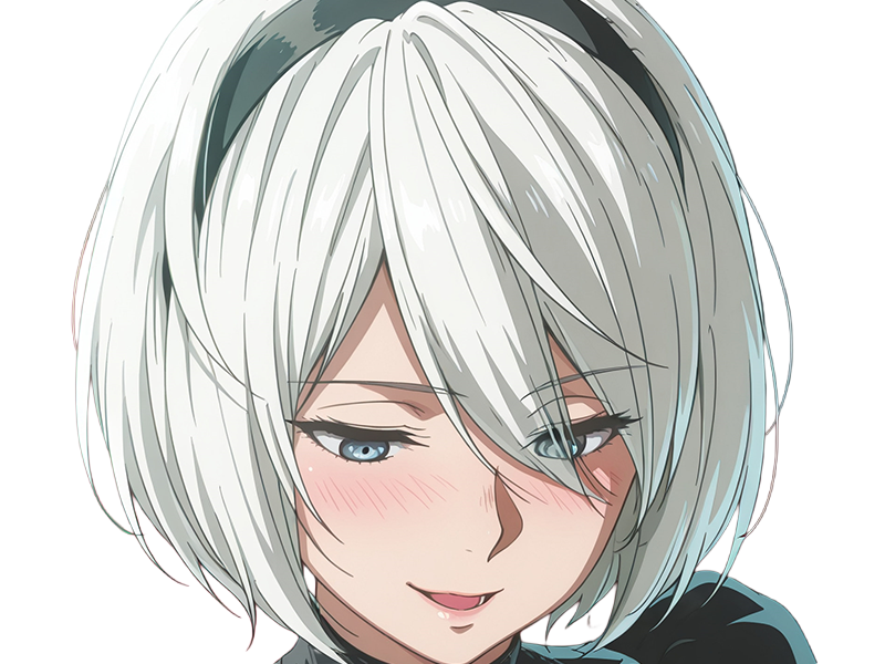 Sticker 2b moupe sans bandeau nier automata morgane waifu robot androide par Dark-63