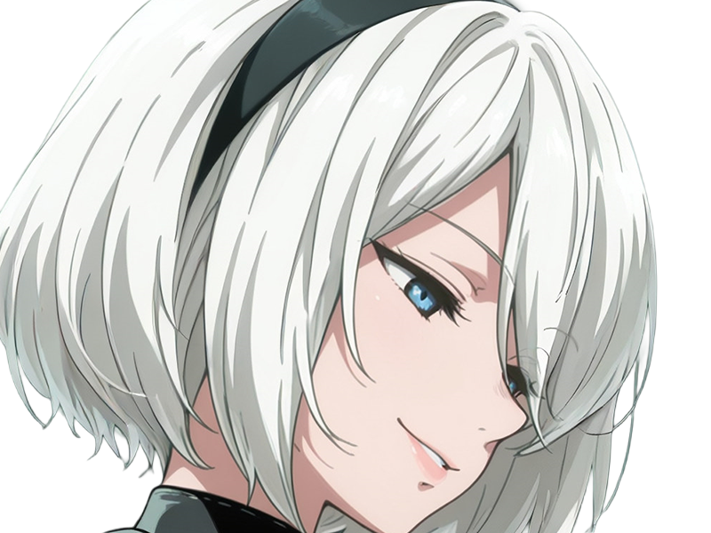 Sticker 2b moupe sans bandeau nier automata morgane waifu robot androide par Dark-63