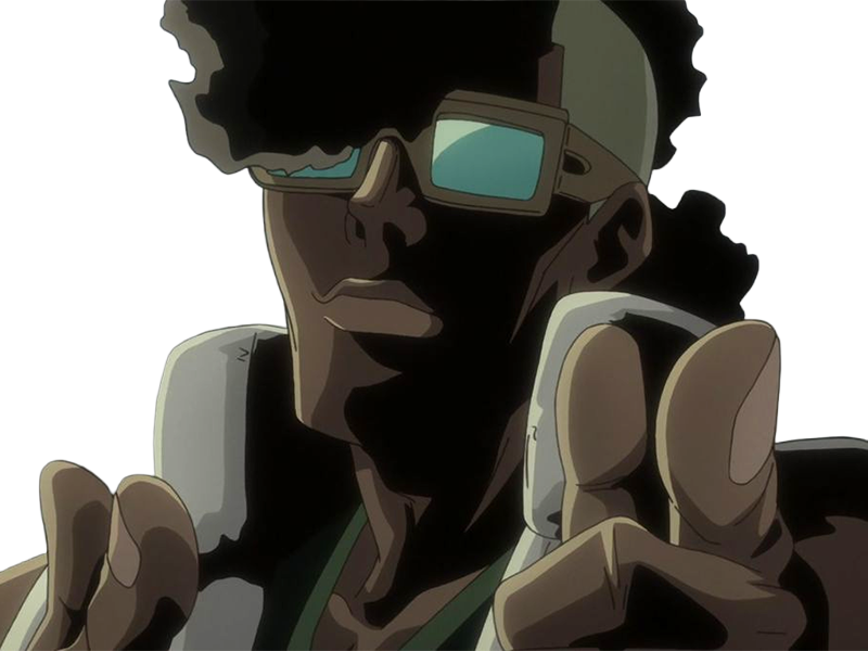 oetsu nimaiya bleach anime manga shinigami ame division-zero garde-royal forgeron-zanpakuto dieu-des-sabres homme black cheveux-noirs lunettes-de-soleil