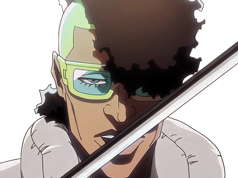 oetsu nimaiya bleach anime manga shinigami ame division-zero garde-royal forgeron-zanpakuto dieu-des-sabres homme black cheveux-noirs lunettes-de-soleil