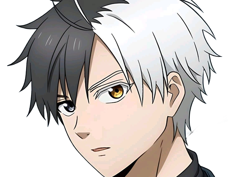 haruka sakura othello wind breaker anime manga protagoniste delinquant combattant lyceen homme cheveux-noirs-blancs yeux-gris-jaunes bicolor