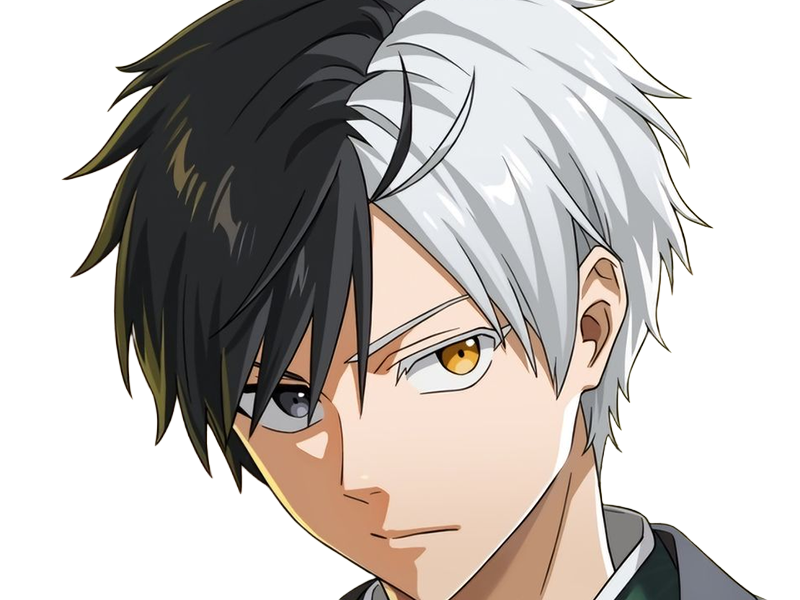 haruka sakura othello wind breaker anime manga protagoniste delinquant combattant lyceen homme cheveux-noirs-blancs yeux-gris-jaunes bicolor