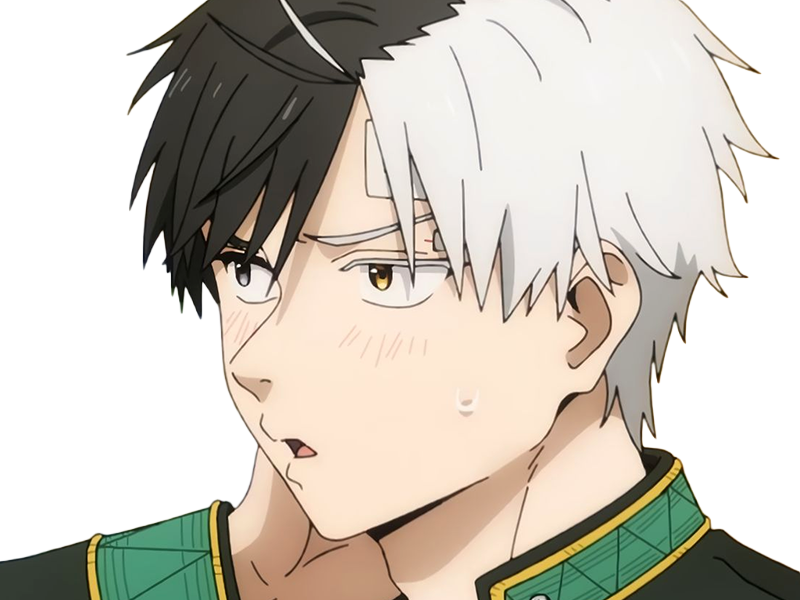 Sticker haruka sakura othello wind breaker anime manga protagoniste delinquant combattant lyceen homme cheveux noirs blancs yeux gris jaunes bicolor par Dark-63