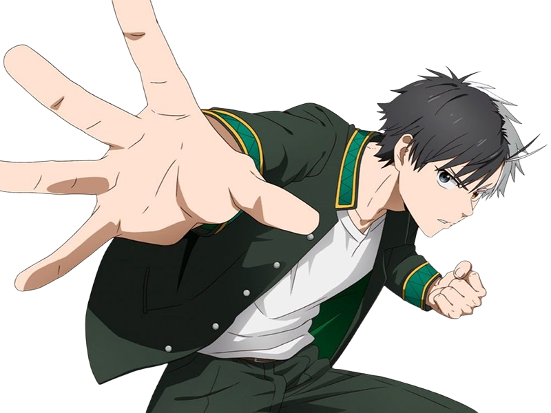 Sticker haruka sakura othello wind breaker anime manga protagoniste delinquant combattant lyceen homme cheveux noirs blancs yeux gris jaunes bicolor par Dark-63