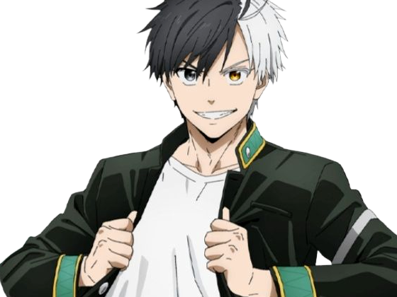 haruka sakura othello wind breaker anime manga protagoniste delinquant combattant lyceen homme cheveux-noirs-blancs yeux-gris-jaunes bicolor