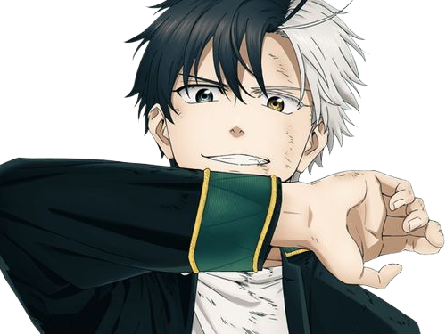 haruka sakura othello wind breaker anime manga protagoniste delinquant combattant lyceen homme cheveux-noirs-blancs yeux-gris-jaunes bicolor