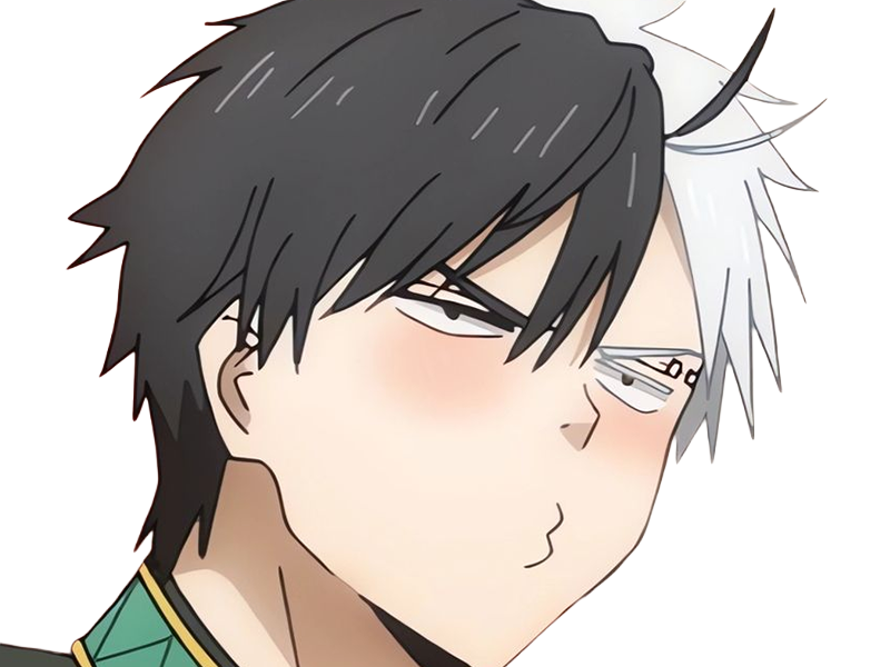 Sticker haruka sakura othello wind breaker anime manga protagoniste delinquant combattant lyceen homme cheveux noirs blancs yeux gris jaunes bicolor par Dark-63