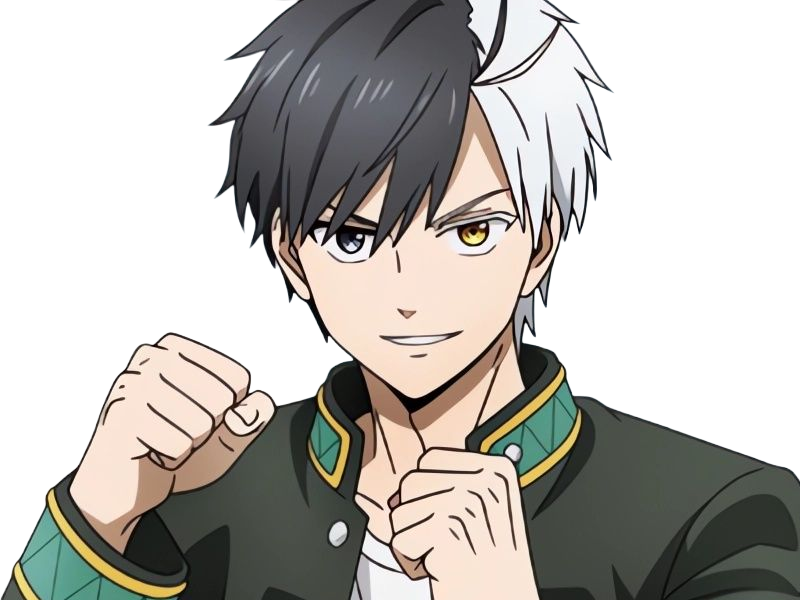 haruka sakura othello wind breaker anime manga protagoniste delinquant combattant lyceen homme cheveux-noirs-blancs yeux-gris-jaunes bicolor