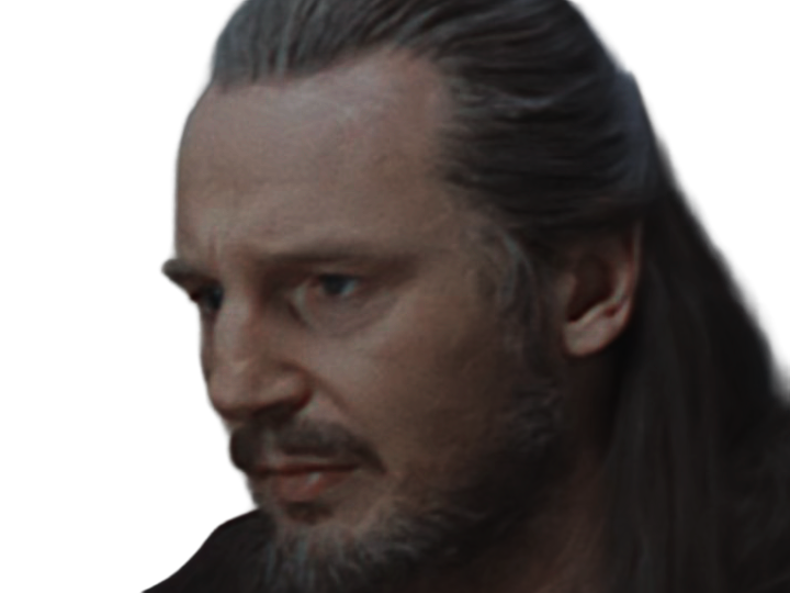 qui-gon jinn star-wars sw episode-i ep1 la-menace-fantome the-phantom-menace maitre jedi gris cheveux-bruns yeux-bleus liam neeson