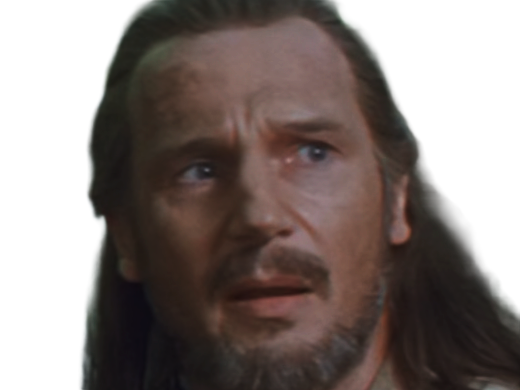 qui-gon jinn star-wars sw episode-i ep1 la-menace-fantome the-phantom-menace maitre jedi gris cheveux-bruns yeux-bleus liam neeson