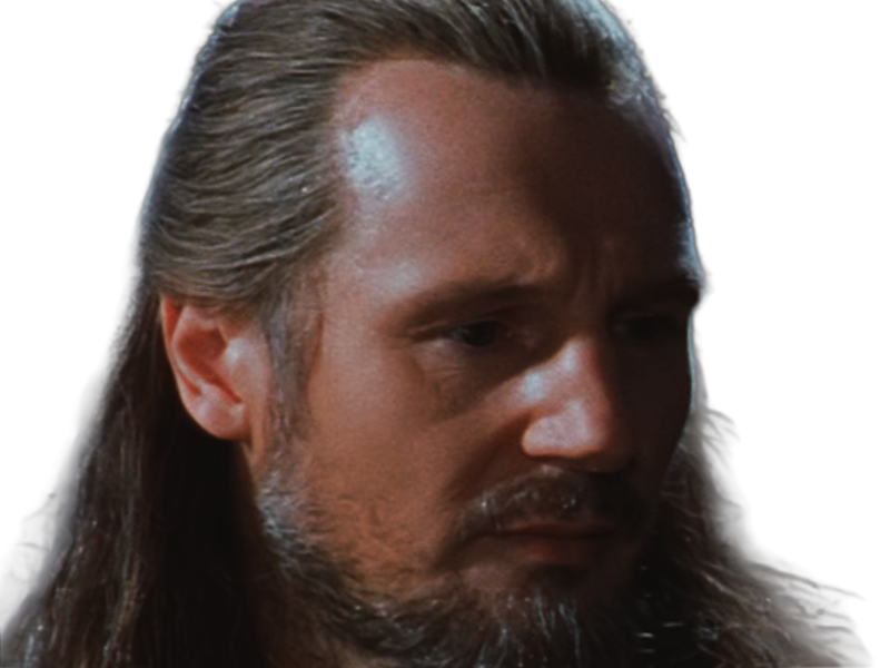 qui-gon jinn star-wars sw episode-i ep1 la-menace-fantome the-phantom-menace maitre jedi gris cheveux-bruns yeux-bleus liam neeson