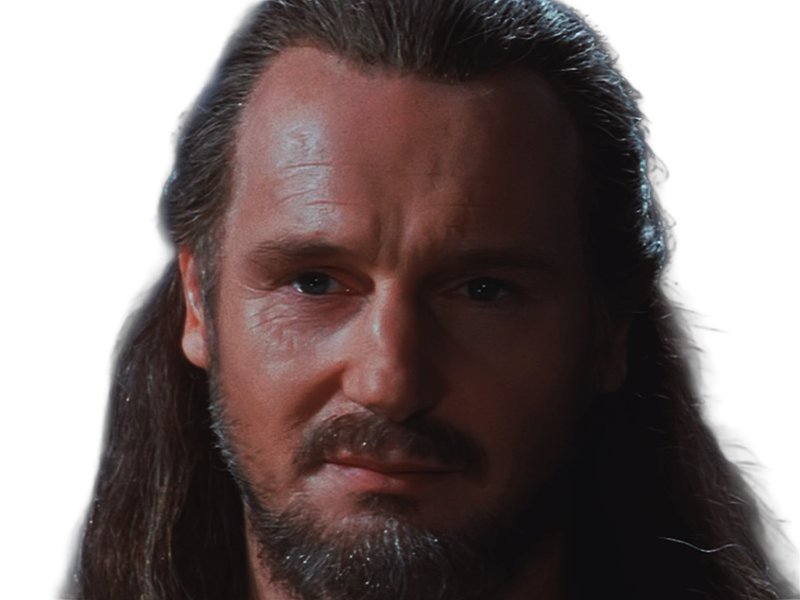 qui-gon jinn star-wars sw episode-i ep1 la-menace-fantome the-phantom-menace maitre jedi gris cheveux-bruns yeux-bleus liam neeson