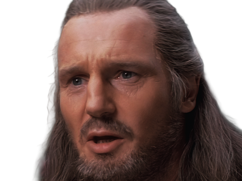 qui-gon jinn star-wars sw episode-i ep1 la-menace-fantome the-phantom-menace maitre jedi gris cheveux-bruns yeux-bleus liam neeson