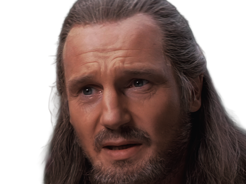 qui-gon jinn star-wars sw episode-i ep1 la-menace-fantome the-phantom-menace maitre jedi gris cheveux-bruns yeux-bleus liam neeson