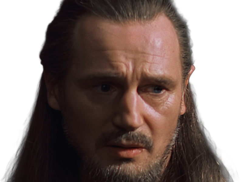 qui-gon jinn star-wars sw episode-i ep1 la-menace-fantome the-phantom-menace maitre jedi gris cheveux-bruns yeux-bleus liam neeson