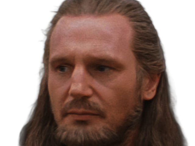 qui-gon jinn star-wars sw episode-i ep1 la-menace-fantome the-phantom-menace maitre jedi gris cheveux-bruns yeux-bleus liam neeson