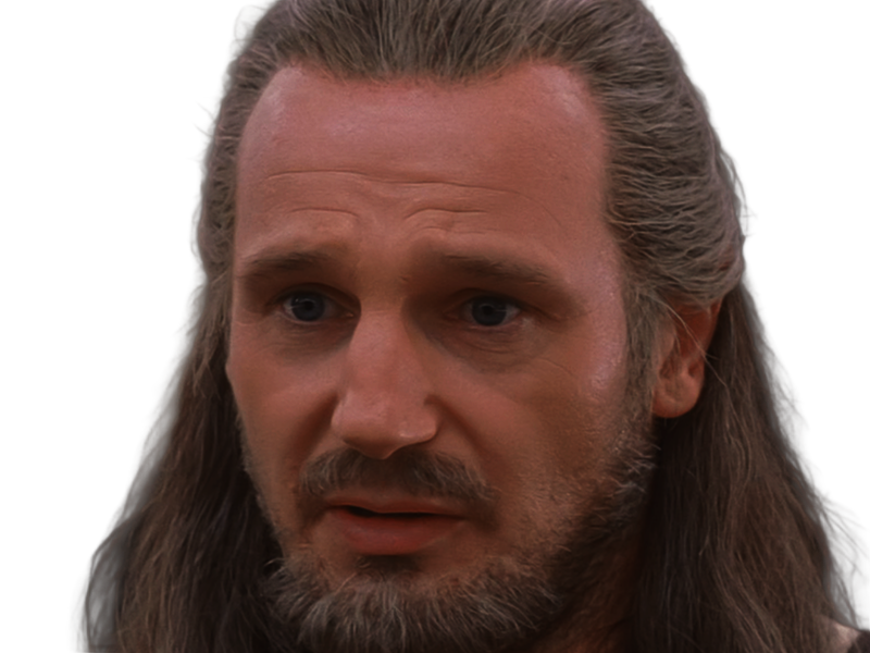 qui-gon jinn star-wars sw episode-i ep1 la-menace-fantome the-phantom-menace maitre jedi gris cheveux-bruns yeux-bleus liam neeson