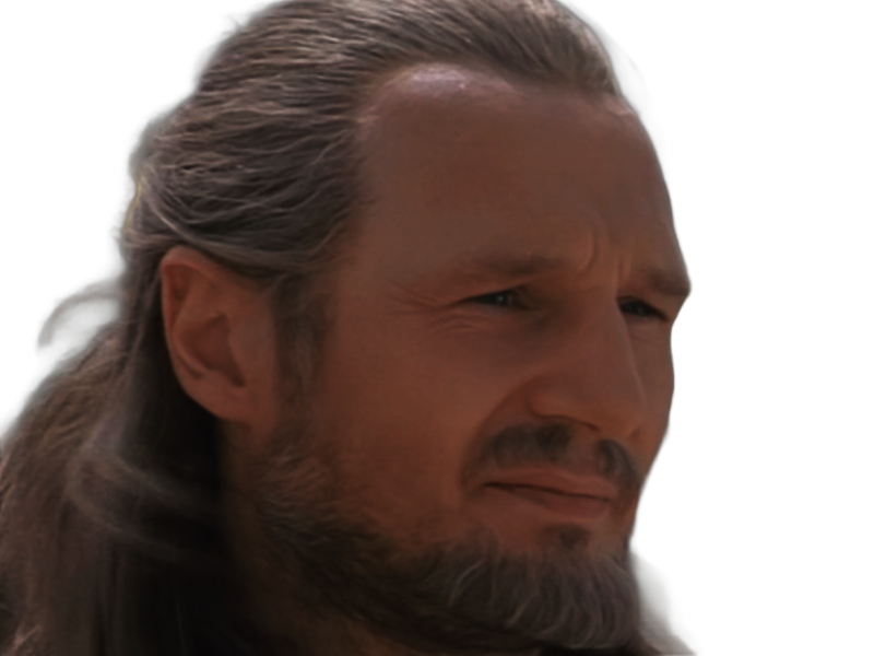 qui-gon jinn star-wars sw episode-i ep1 la-menace-fantome the-phantom-menace maitre jedi gris cheveux-bruns yeux-bleus liam neeson