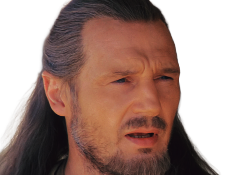 qui-gon jinn star-wars sw episode-i ep1 la-menace-fantome the-phantom-menace maitre jedi gris cheveux-bruns yeux-bleus liam neeson