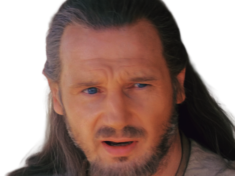 qui-gon jinn star-wars sw episode-i ep1 la-menace-fantome the-phantom-menace maitre jedi gris cheveux-bruns yeux-bleus liam neeson