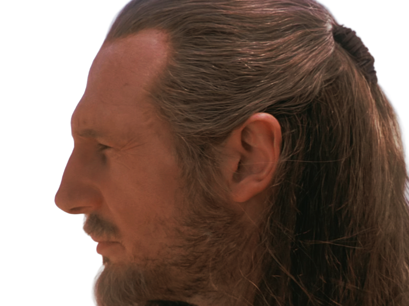 qui-gon jinn star-wars sw episode-i ep1 la-menace-fantome the-phantom-menace maitre jedi gris cheveux-bruns yeux-bleus liam neeson