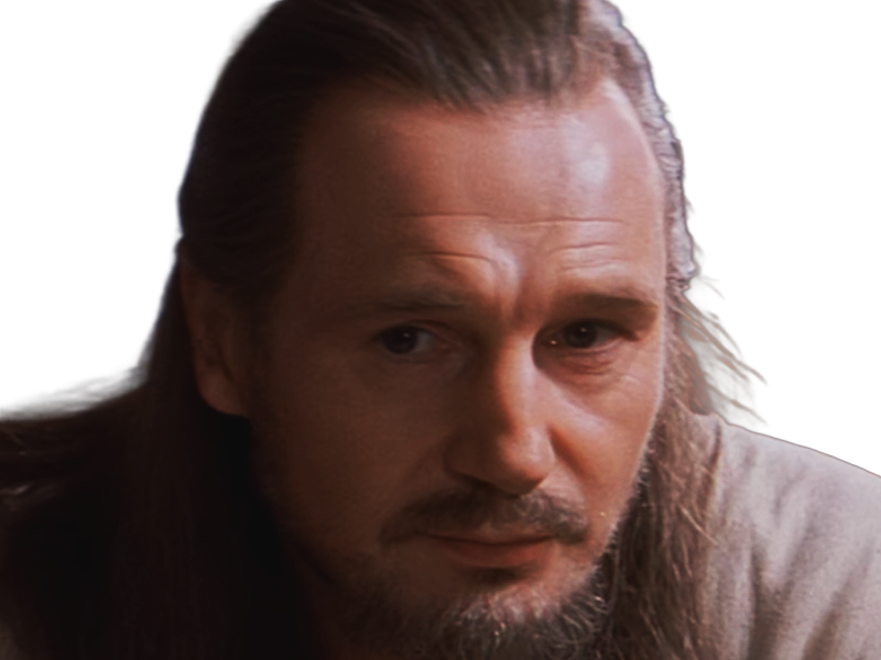 qui-gon jinn star-wars sw episode-i ep1 la-menace-fantome the-phantom-menace maitre jedi gris cheveux-bruns yeux-bleus liam neeson