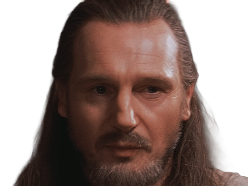 qui-gon jinn star-wars sw episode-i ep1 la-menace-fantome the-phantom-menace maitre jedi gris cheveux-bruns yeux-bleus liam neeson