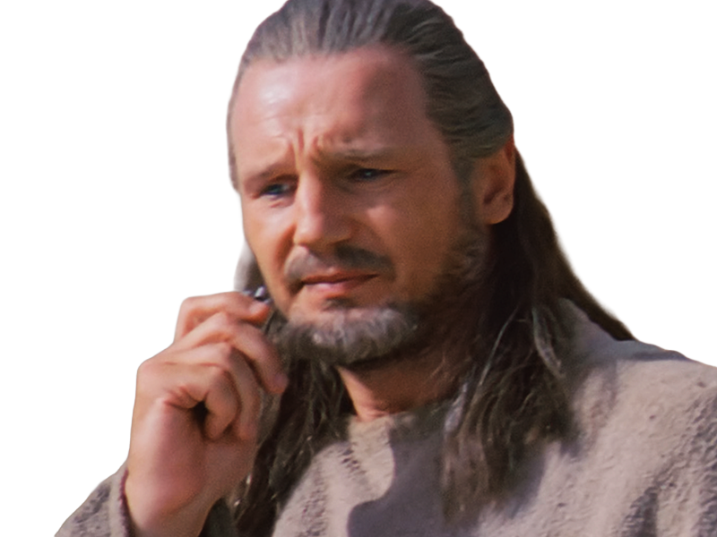 qui-gon jinn star-wars sw episode-i ep1 la-menace-fantome the-phantom-menace maitre jedi gris cheveux-bruns yeux-bleus liam neeson