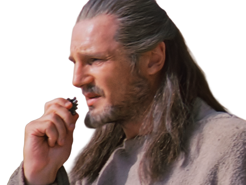 qui-gon jinn star-wars sw episode-i ep1 la-menace-fantome the-phantom-menace maitre jedi gris cheveux-bruns yeux-bleus liam neeson