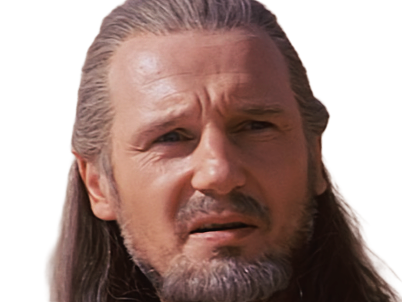 qui-gon jinn star-wars sw episode-i ep1 la-menace-fantome the-phantom-menace maitre jedi gris cheveux-bruns yeux-bleus liam neeson