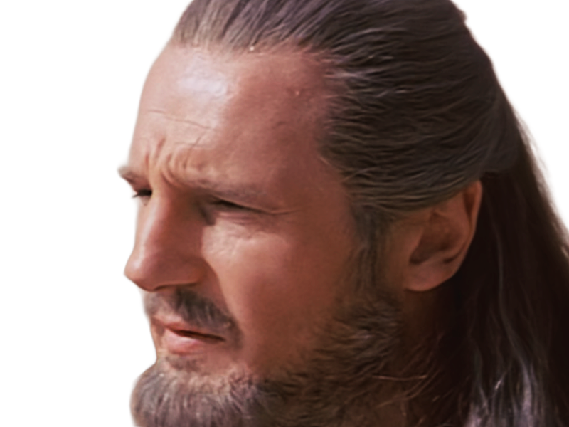 qui-gon jinn star-wars sw episode-i ep1 la-menace-fantome the-phantom-menace maitre jedi gris cheveux-bruns yeux-bleus liam neeson