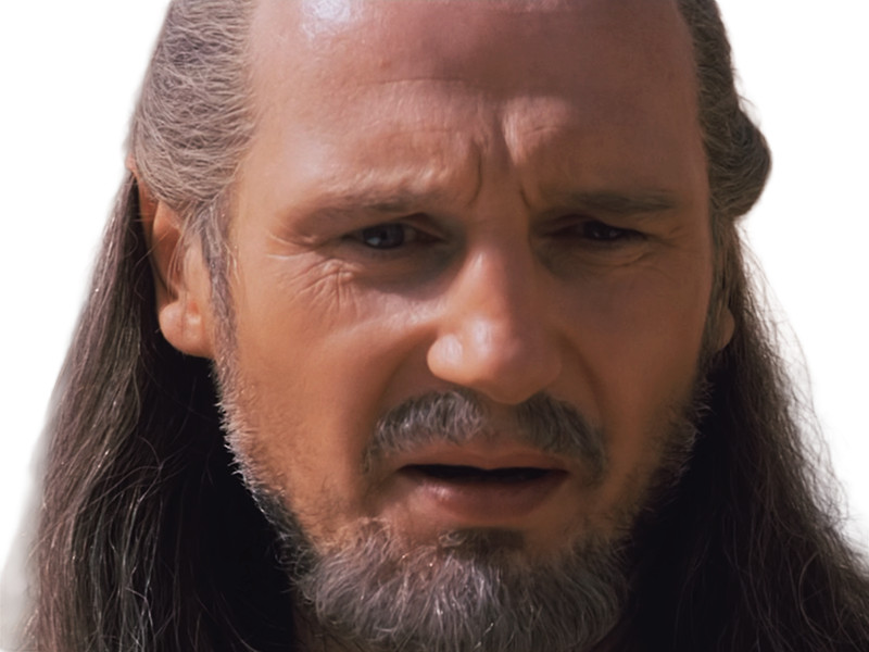 qui-gon jinn star-wars sw episode-i ep1 la-menace-fantome the-phantom-menace maitre jedi gris cheveux-bruns yeux-bleus liam neeson